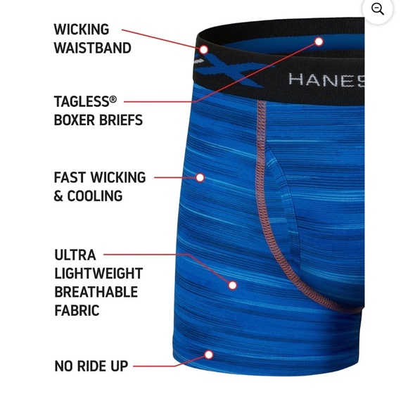 Hanes Boys' X-Temp Stretch Boxer Brief Underwear, 5-Pack - Size M (10-12) - Picture 3 of 10